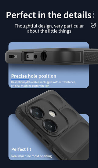 Oppo A60 5G  / Oppo A40 / Oppo A40m Hoesje - MobyDefend TPU Gripcase - Paars