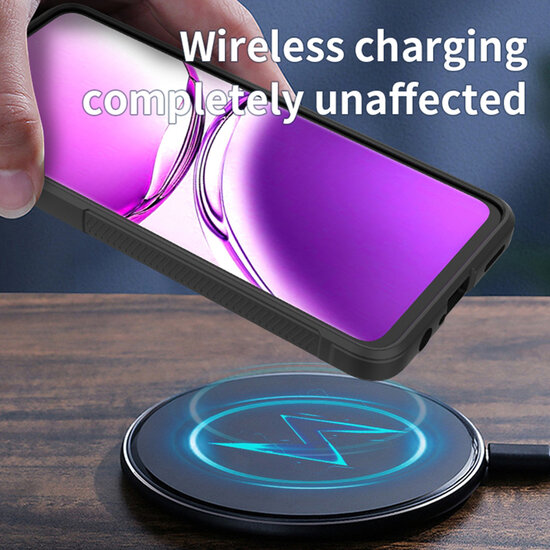 Oppo A60 5G  / Oppo A40 / Oppo A40m Hoesje - MobyDefend TPU Gripcase - Zwart