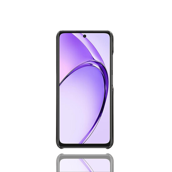 Oppo A60 5G  / Oppo A40 / Oppo A40m Hoesje - MobyDefend Lederen Backcover Met Vakjes Voor Pasjes - Zwart