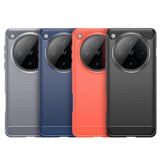 Oppo Find X8 Pro Hoesje - MobyDefend TPU Backcover - Geborstelde Metaal &amp; Carbon-Look - Zwart