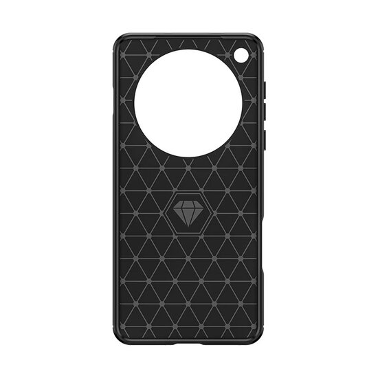 Oppo Find X8 Pro Hoesje - MobyDefend TPU Backcover - Geborstelde Metaal &amp; Carbon-Look - Zwart