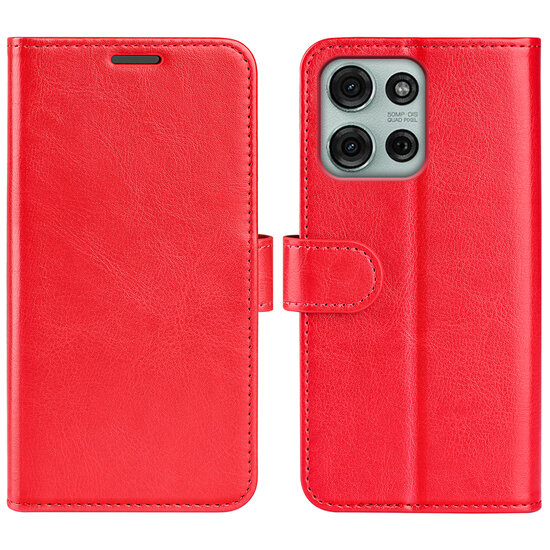 Motorola Moto G75 Hoesje - MobyDefend Wallet Book Case (Sluiting Achterkant) - Rood