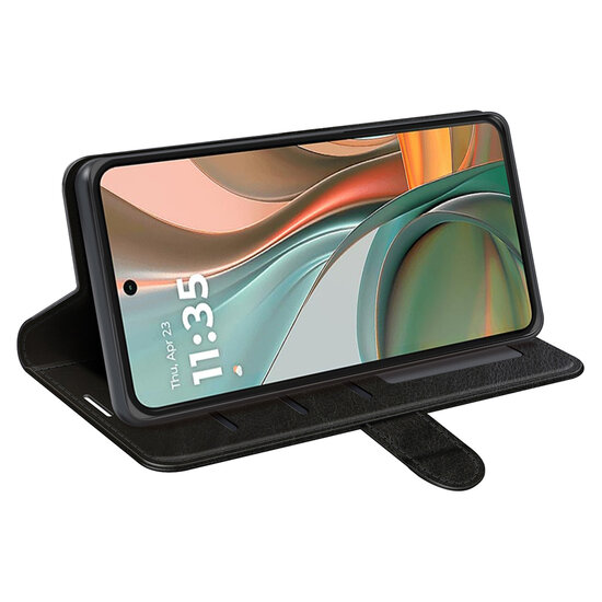 Motorola Moto G75 Hoesje - MobyDefend Wallet Book Case (Sluiting Achterkant) - Zwart