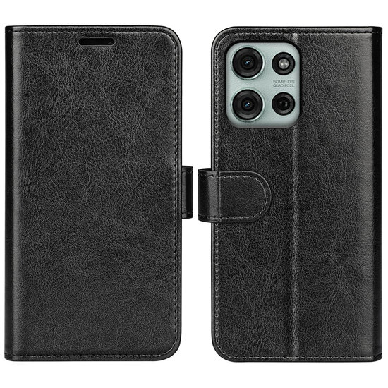Motorola Moto G75 Hoesje - MobyDefend Wallet Book Case (Sluiting Achterkant) - Zwart