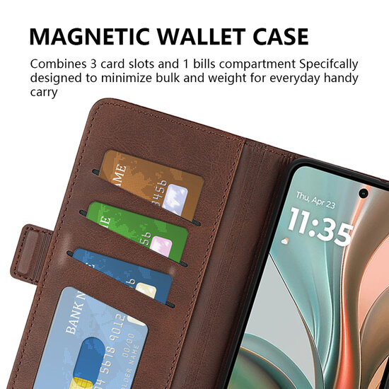 Motorola Moto G75 Hoesje - MobyDefend Luxe Wallet Book Case (Sluiting Zijkant) - Rood