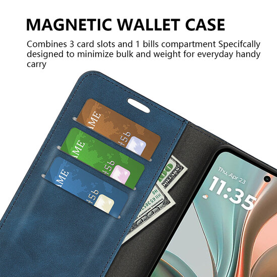 Motorola Moto G75 Hoesje - MobyDefend Luxe Wallet Bookcase (Magnetische Sluiting) - Rood