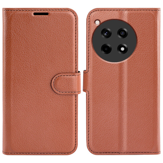 OnePlus 12R Hoesje - MobyDefend Kunstleren Wallet Book Case (Sluiting Voorkant) - Bruin