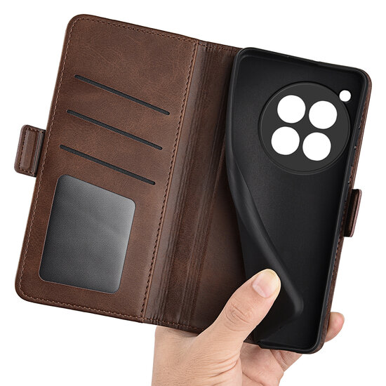 OnePlus 12R Hoesje - MobyDefend Luxe Wallet Book Case (Sluiting Zijkant) - Bruin