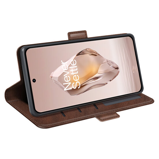 OnePlus 12R Hoesje - MobyDefend Luxe Wallet Book Case (Sluiting Zijkant) - Bruin