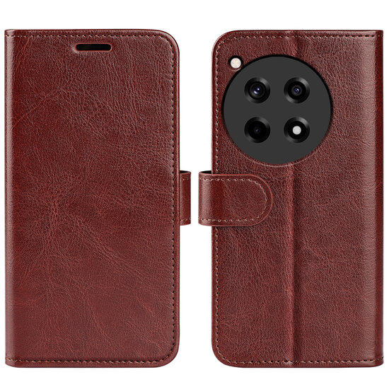 OnePlus 12R Hoesje - MobyDefend Wallet Book Case (Sluiting Achterkant) - Bruin
