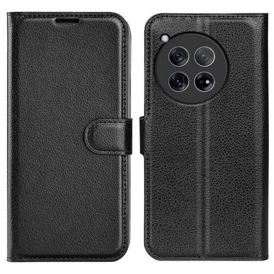 OnePlus 12 Hoesje - MobyDefend Kunstleren Wallet Book Case (Sluiting Voorkant) - Zwart