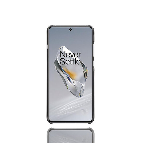 OnePlus 12 Hoesje - MobyDefend Lederen Backcover Met Vakjes Voor Pasjes - Zwart