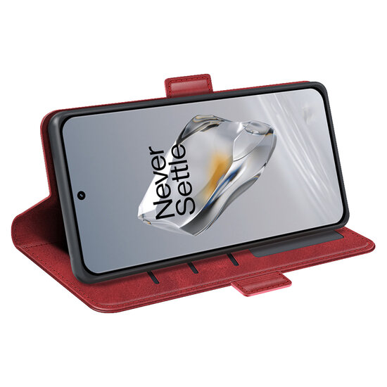 OnePlus 12 Hoesje - MobyDefend Luxe Wallet Book Case (Sluiting Zijkant) - Rood