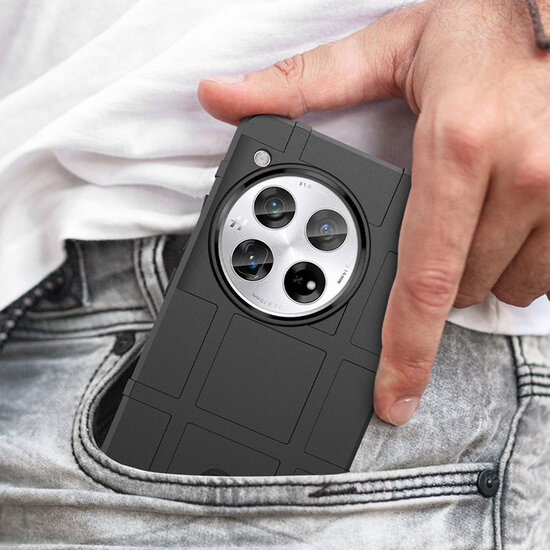 OnePlus 12 Hoesje - Mobydefend Rugged Shield TPU Backcover - Zwart