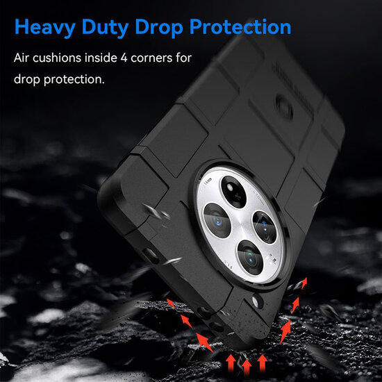 OnePlus 12 Hoesje - Mobydefend Rugged Shield TPU Backcover - Zwart