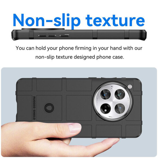 OnePlus 12 Hoesje - Mobydefend Rugged Shield TPU Backcover - Zwart