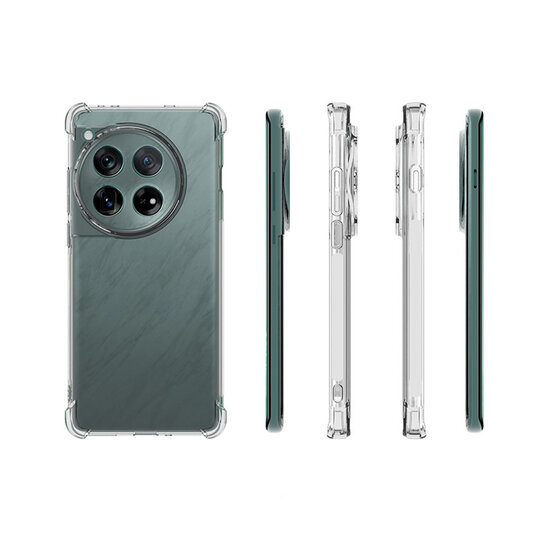 OnePlus 12 Hoesje - MobyDefend Transparante Shockproof TPU Backcover - Verstevigde Hoeken - Volledig Doorzichtig