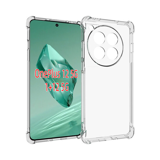 OnePlus 12 Hoesje - MobyDefend Transparante Shockproof TPU Backcover - Verstevigde Hoeken - Volledig Doorzichtig
