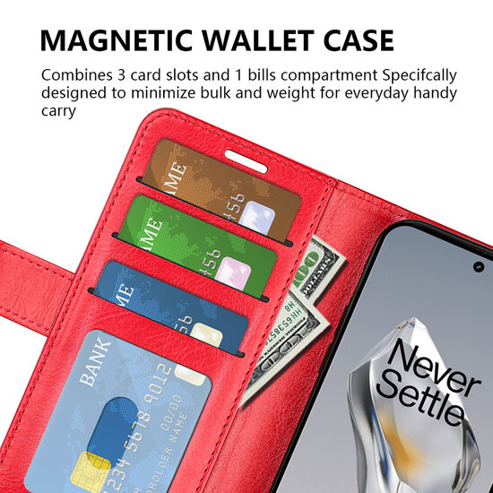 OnePlus 12 Hoesje - MobyDefend Wallet Book Case (Sluiting Achterkant) - Zwart
