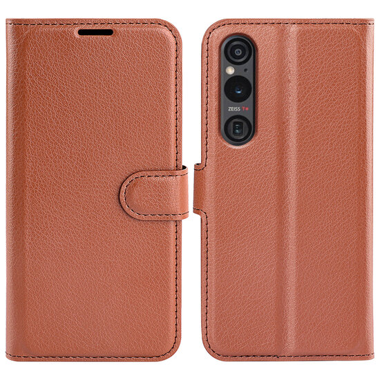 Sony Xperia 1 VI Hoesje - MobyDefend Kunstleren Wallet Book Case (Sluiting Voorkant) - Bruin