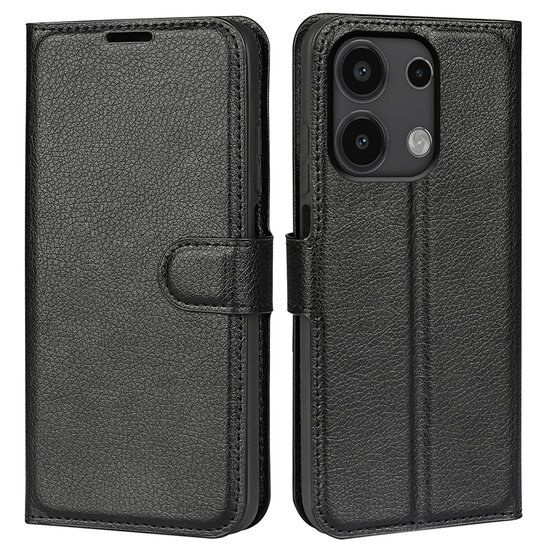 Xiaomi Redmi Note 13 4G Hoesje - MobyDefend Kunstleren Wallet Book Case (Sluiting Voorkant) - Zwart