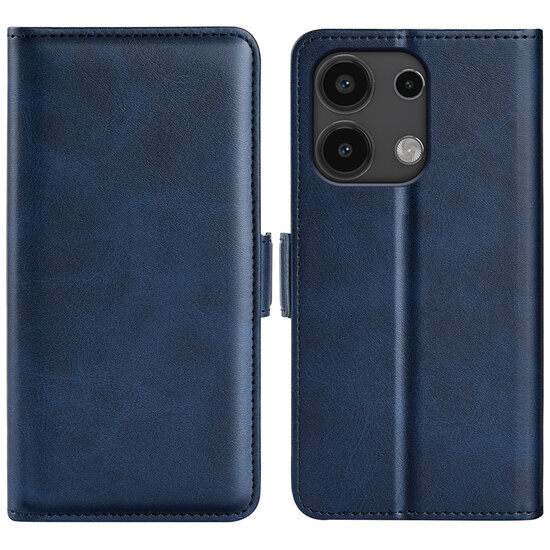 Xiaomi Redmi Note 13 4G Hoesje - MobyDefend Luxe Wallet Book Case (Sluiting Zijkant) - Blauw