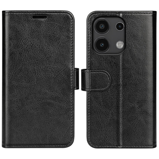Xiaomi Redmi Note 13 4G Hoesje - MobyDefend Wallet Book Case (Sluiting Achterkant) - Zwart