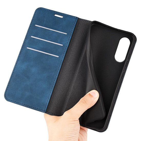 Sony Xperia 10 VI Hoesje - Luxe Wallet Bookcase (Magnetische Sluiting) - Blauw