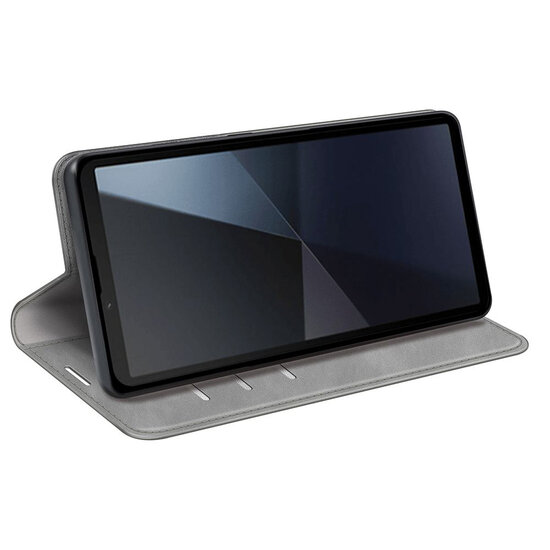 Sony Xperia 10 VI Hoesje - Luxe Wallet Bookcase (Magnetische Sluiting) - Grijs
