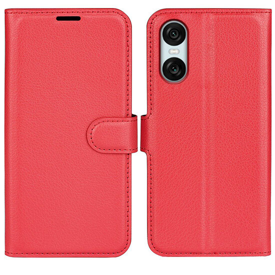 Sony Xperia 10 VI Hoesje - MobyDefend Kunstleren Wallet Book Case (Sluiting Voorkant) - Rood