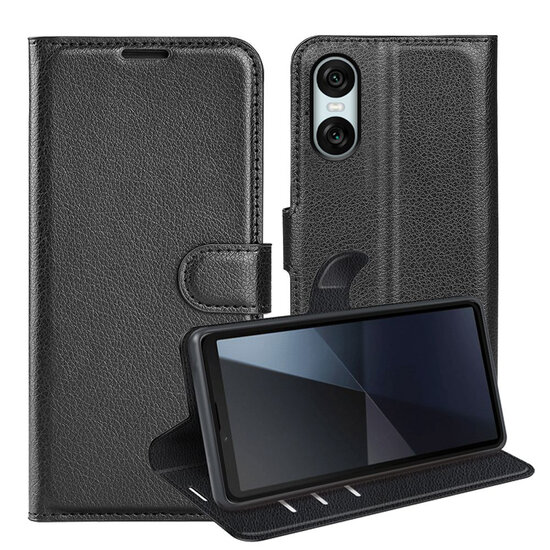 Sony Xperia 10 VI Hoesje - MobyDefend Kunstleren Wallet Book Case (Sluiting Voorkant) - Zwart