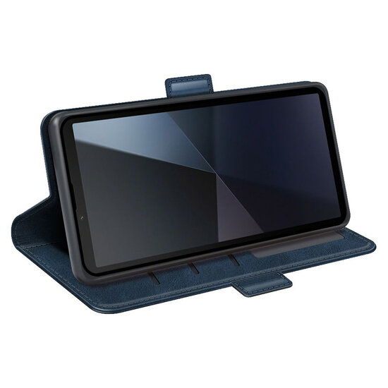 Sony Xperia 10 VI Hoesje - MobyDefend Luxe Wallet Book Case (Sluiting Zijkant) - Blauw