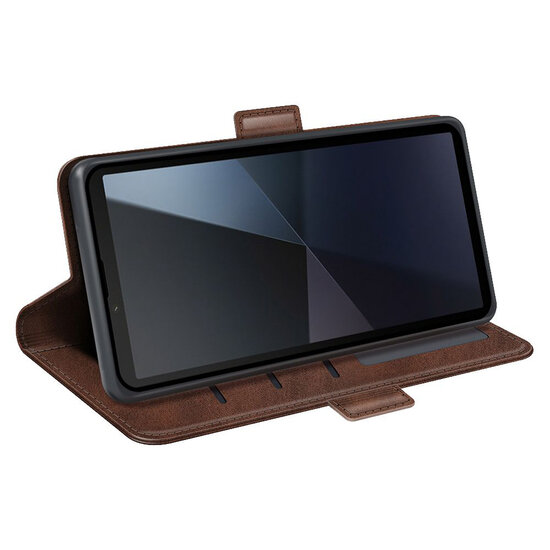 Sony Xperia 10 VI Hoesje - MobyDefend Luxe Wallet Book Case (Sluiting Zijkant) - Bruin
