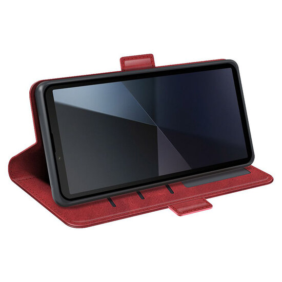 Sony Xperia 10 VI Hoesje - MobyDefend Luxe Wallet Book Case (Sluiting Zijkant) - Rood