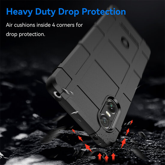 Sony Xperia 10 VI Hoesje - Mobydefend Rugged Shield TPU Backcover - Zwart