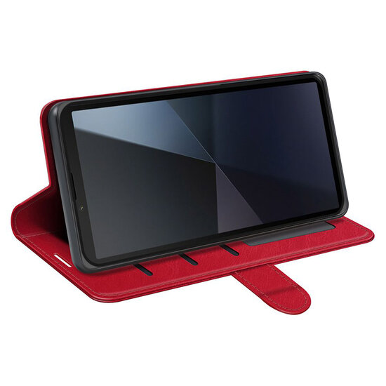 Sony Xperia 10 VI Hoesje - MobyDefend Wallet Book Case (Sluiting Achterkant) - Rood