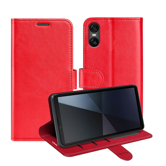 Sony Xperia 10 VI Hoesje - MobyDefend Wallet Book Case (Sluiting Achterkant) - Rood