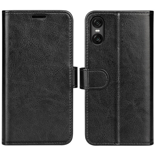Sony Xperia 10 VI Hoesje - MobyDefend Wallet Book Case (Sluiting Achterkant) - Zwart