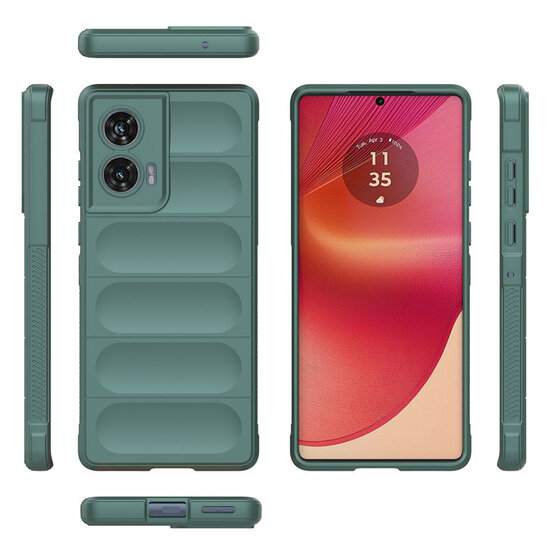 Motorola Edge 50 Fusion Hoesje - MobyDefend TPU Gripcase - Groen