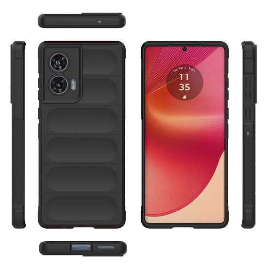 Motorola Edge 50 Fusion Hoesje - MobyDefend TPU Gripcase - Zwart