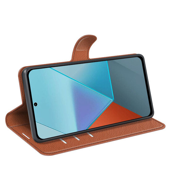 Xiaomi Redmi Note 13 Pro 5G Hoesje - MobyDefend Kunstleren Wallet Book Case (Sluiting Voorkant) - Bruin