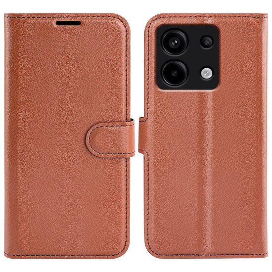 Xiaomi Redmi Note 13 Pro 5G Hoesje - MobyDefend Kunstleren Wallet Book Case (Sluiting Voorkant) - Bruin