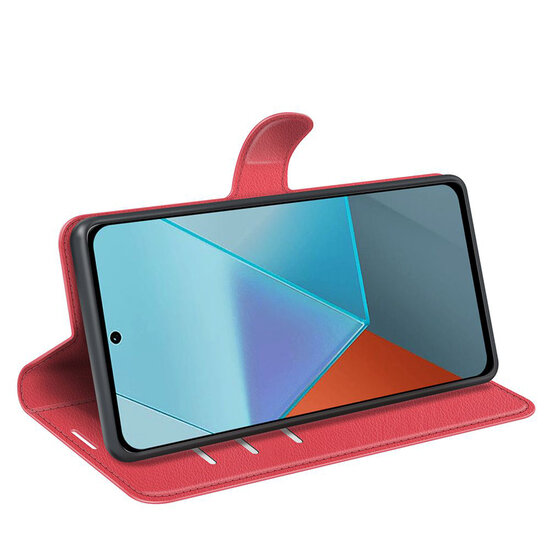 Xiaomi Redmi Note 13 Pro 5G Hoesje - MobyDefend Kunstleren Wallet Book Case (Sluiting Voorkant) - Rood