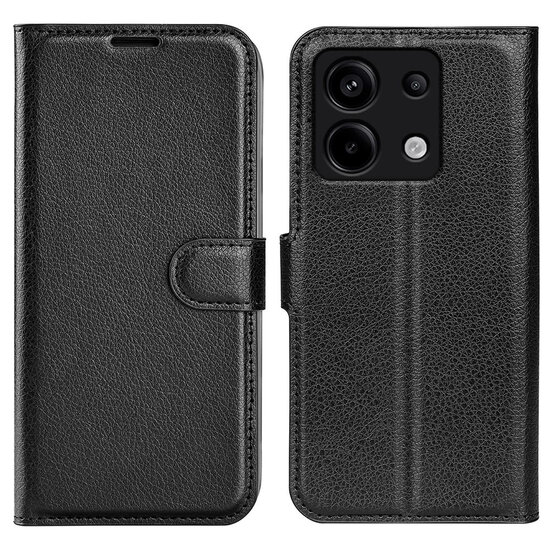 Xiaomi Redmi Note 13 Pro 5G Hoesje - MobyDefend Kunstleren Wallet Book Case (Sluiting Voorkant) - Zwart