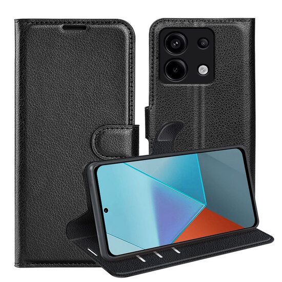 Xiaomi Redmi Note 13 Pro 5G Hoesje - MobyDefend Kunstleren Wallet Book Case (Sluiting Voorkant) - Zwart