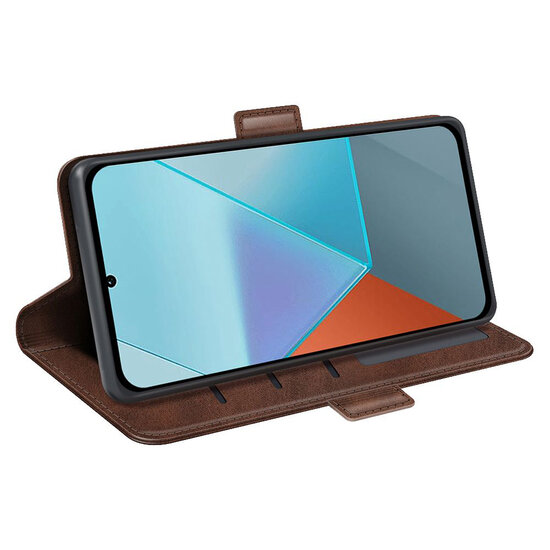 Xiaomi Redmi Note 13 Pro 5G Hoesje - MobyDefend Luxe Wallet Book Case (Sluiting Zijkant) - Bruin