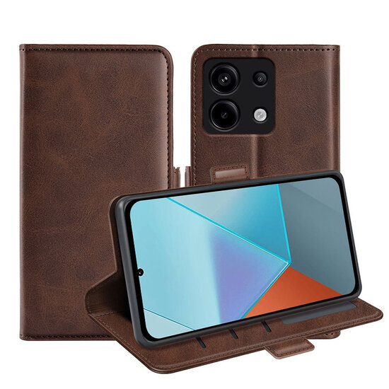 Xiaomi Redmi Note 13 Pro 5G Hoesje - MobyDefend Luxe Wallet Book Case (Sluiting Zijkant) - Bruin