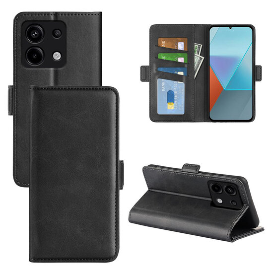 Xiaomi Redmi Note 13 Pro 5G Hoesje - MobyDefend Luxe Wallet Book Case (Sluiting Zijkant) - Zwart