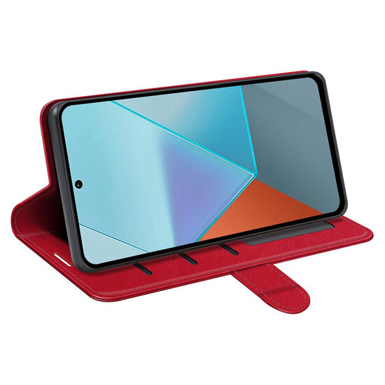 Xiaomi Redmi Note 13 Pro 5G Hoesje - MobyDefend Wallet Book Case (Sluiting Achterkant) - Rood
