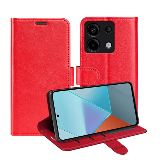 Xiaomi Redmi Note 13 Pro 5G Hoesje - MobyDefend Wallet Book Case (Sluiting Achterkant) - Rood